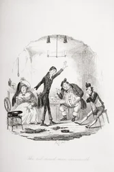 Den rødnesede mannen diskurser, illustrasjon fra `The Pickwick Papers